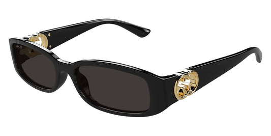 Gucci GG1661S Slim Rectangular Sunglasses in Black