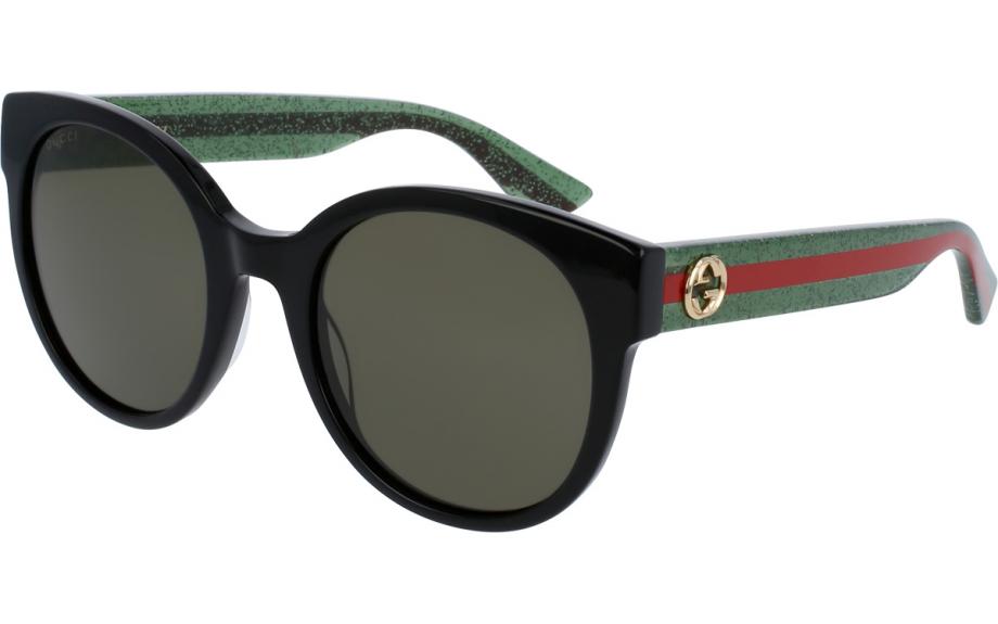 Gucci GG0035SN Round Glitter Striped Leg Sunglasses
