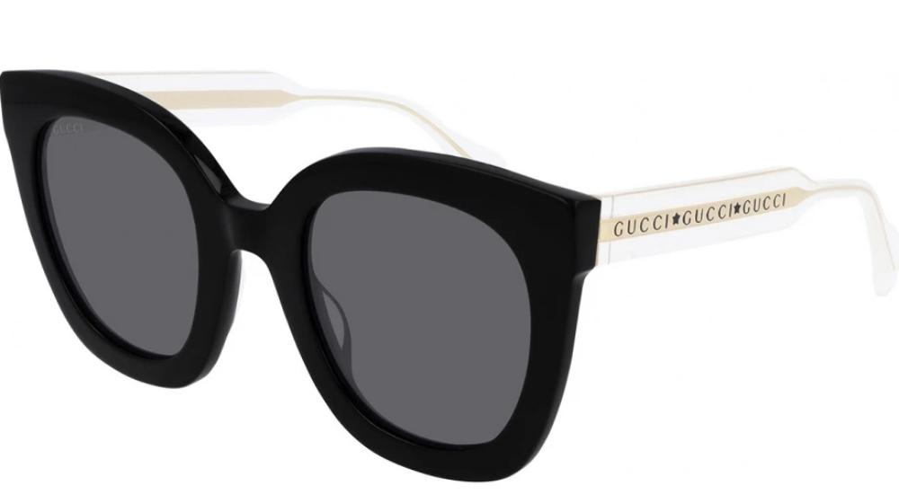 Gucci GG0564S Oversized Rounded Cat Eye Clear Leg Sunglasses