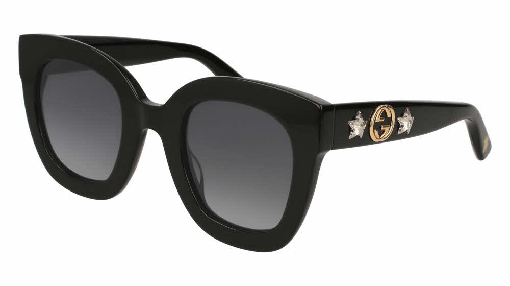 Gucci GG0208S Crystal Star Oversized Sunglasses in Black