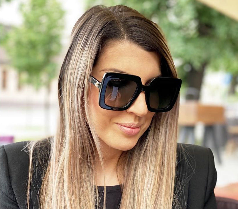 Gucci GG0328S Oversized Black Square Sunglasses