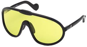 Moncler ML0184 Halometer Sunglasses in Black Yellow