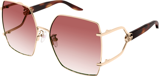 Gucci GG1564SA Oversized Sunglasses in Gold Pink