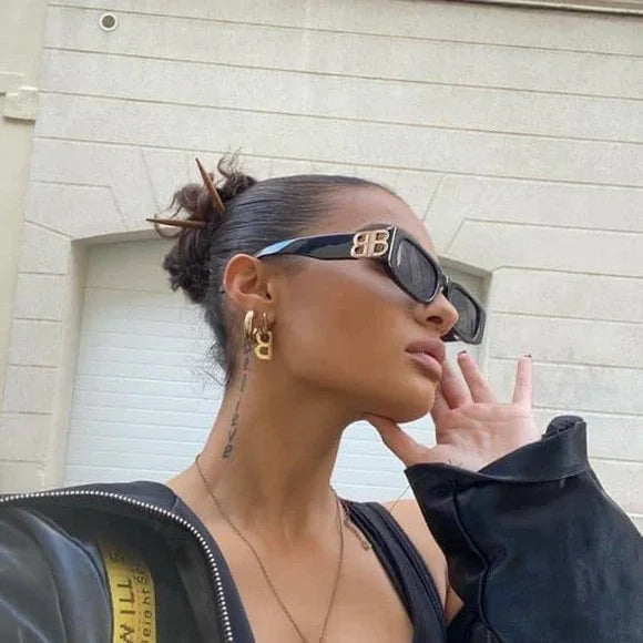 Balenciaga BB0096S Logo Sunglasses in Black