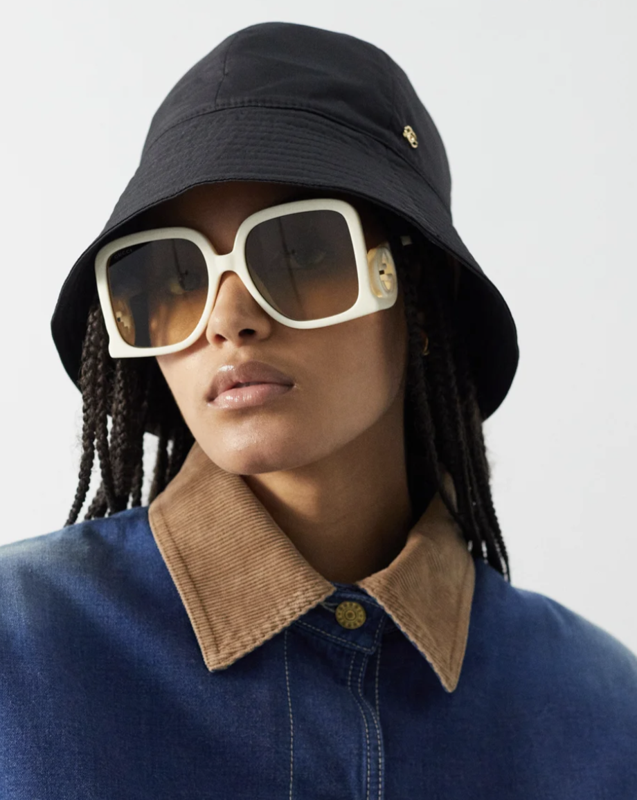 Gucci GG1326S Oversized Square Sunglasses in Ivory