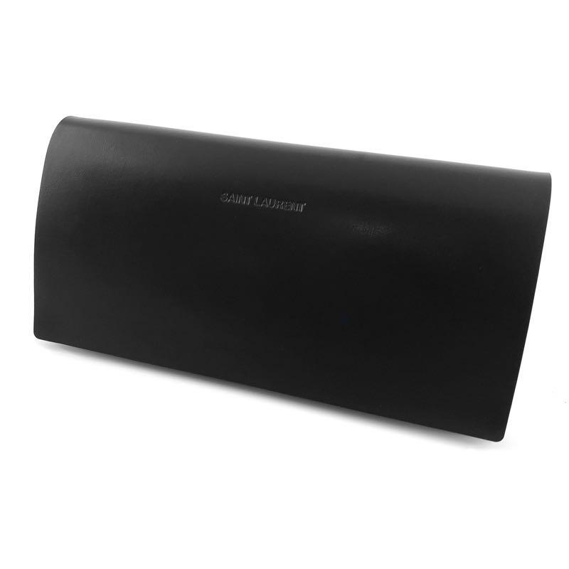 Saint Laurent SLM95/F Thick Rim Polarized Sunglasses in Black Silver